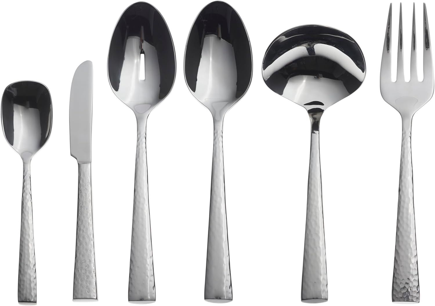 Industrial Hammered Stainless Steel 6-Piece Serving Set