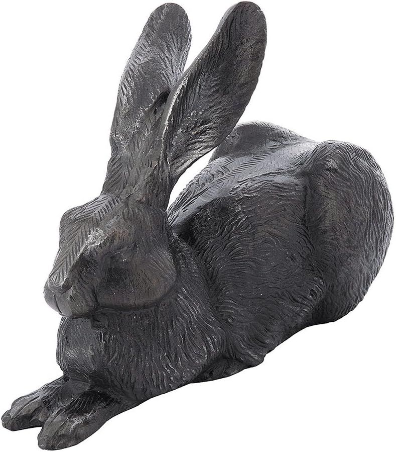 Charcoal Cast Aluminum Rabbit Garden Statue