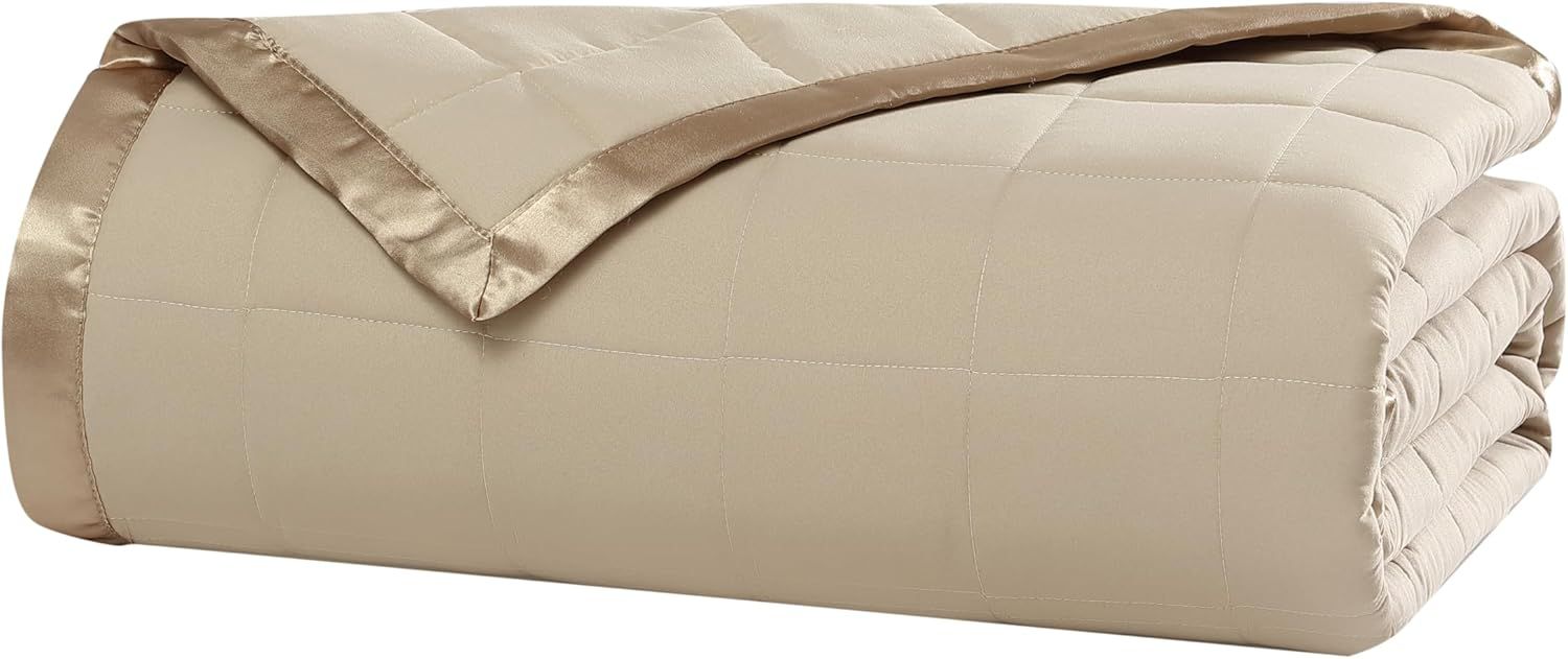 Tan Full Size Reversible Polyester Down Alternative Blanket