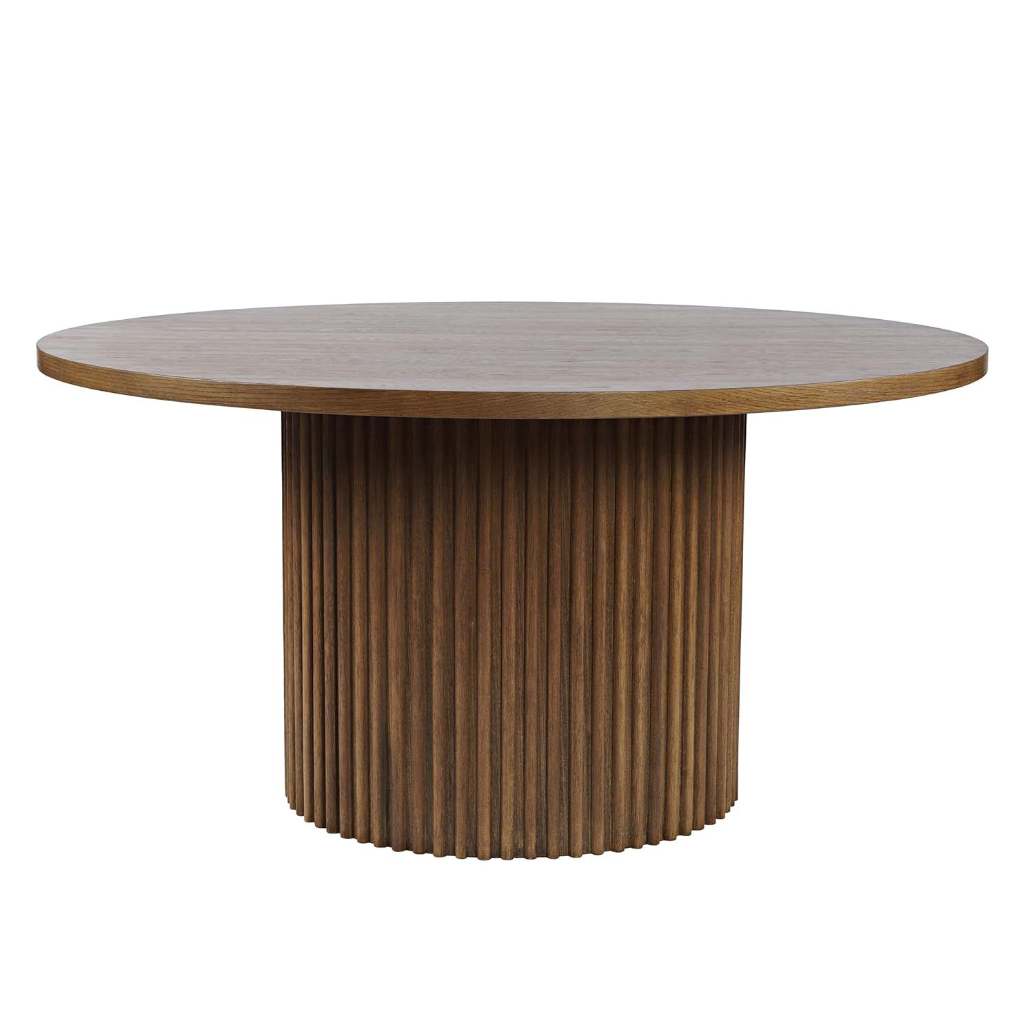 Auden 60" Chestnut Fluted Pedestal Base Dining Table