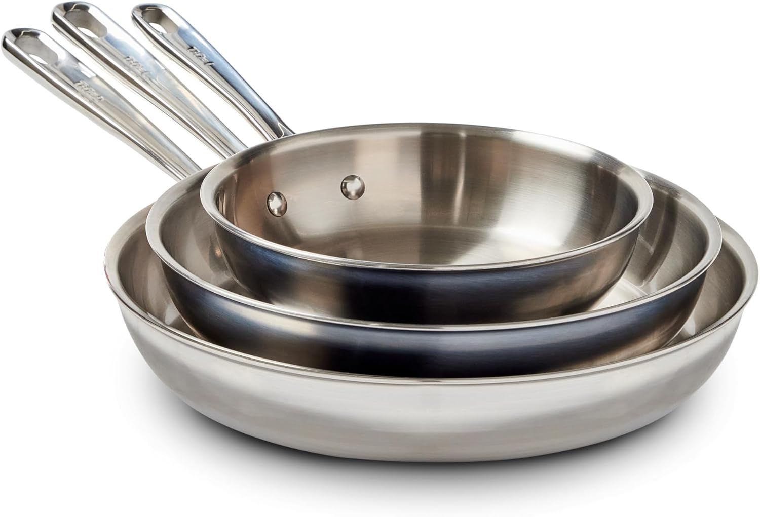 T-fal 3-Piece Tri-Ply Stainless Steel Fry Pan Set