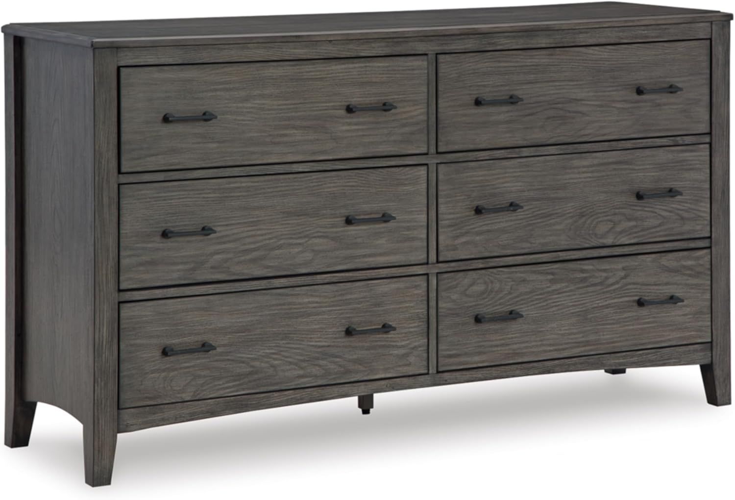 Gray Transitional Dresser with Felt Lined Drawers and Ball Bearing Slides