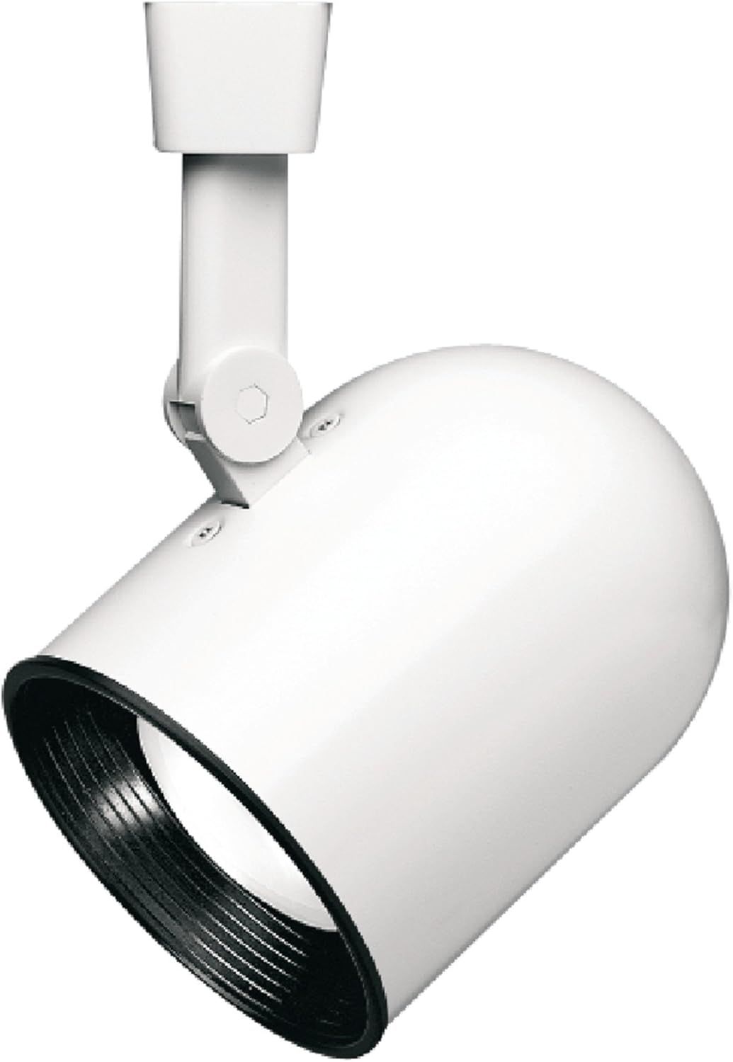 White Roundback Track Light with Adjustable Baffle