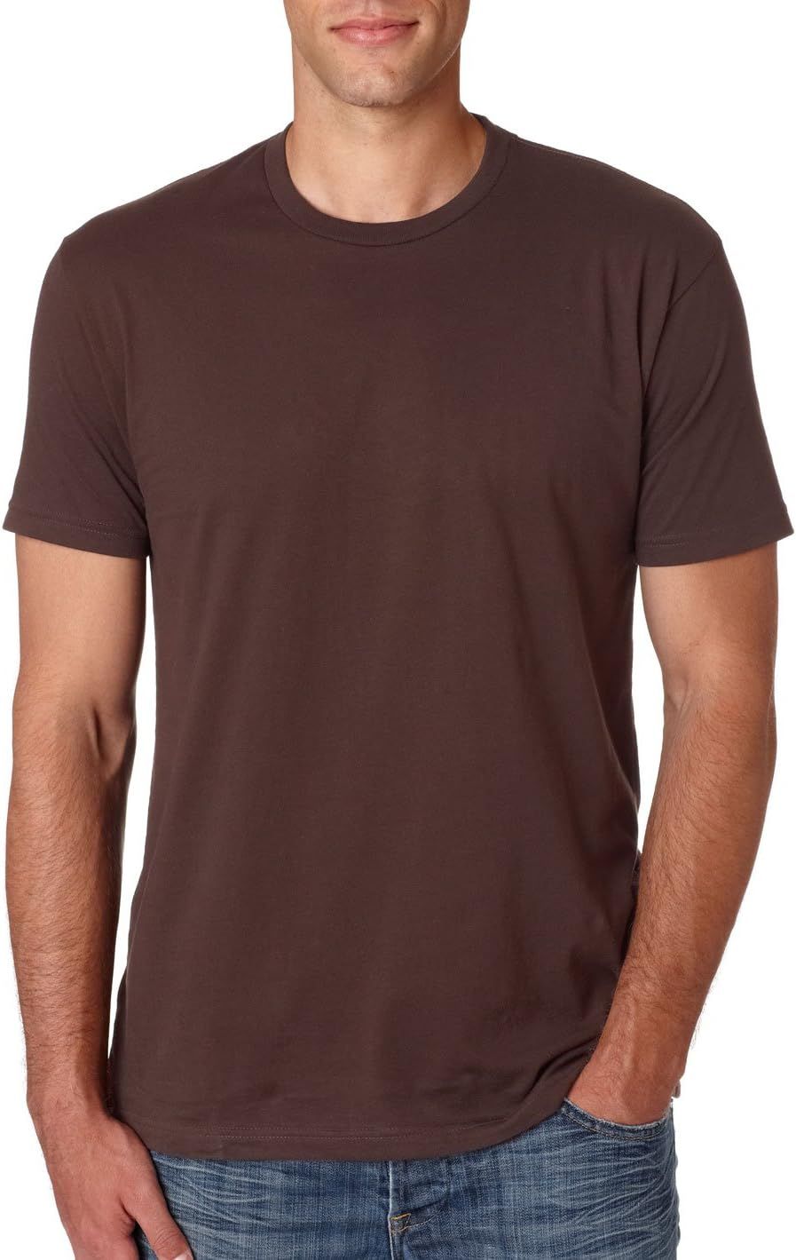 2XL Dark Chocolate Cotton Jersey Round Neck T-Shirt