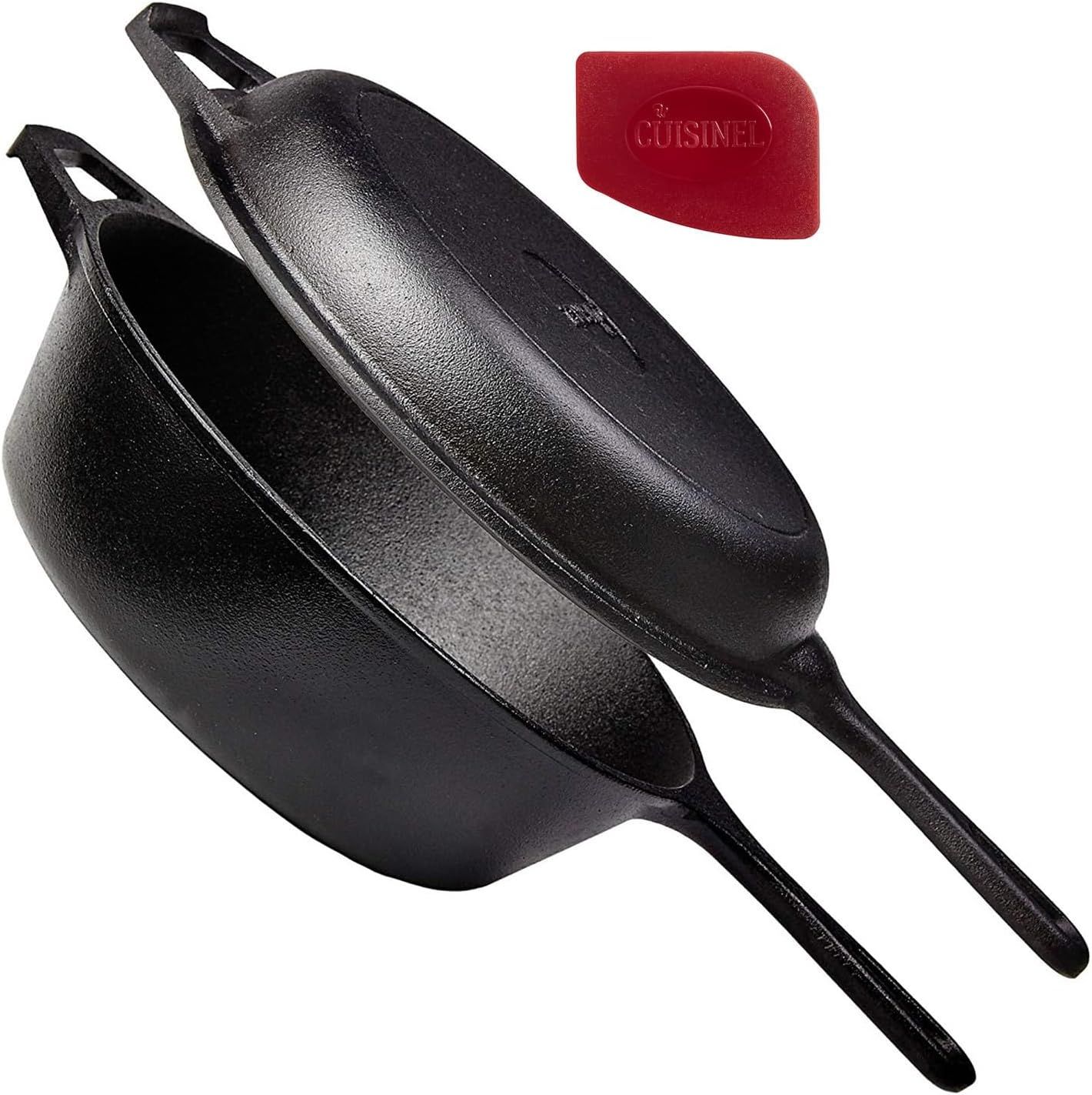 Pre-Seasoned Cast Iron 3-Quart Dutch Oven and Skillet Set