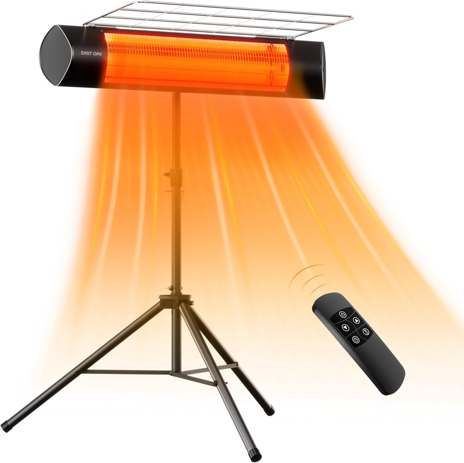 1500W Black Electric Infrared Patio Heater with Adjustable Stand