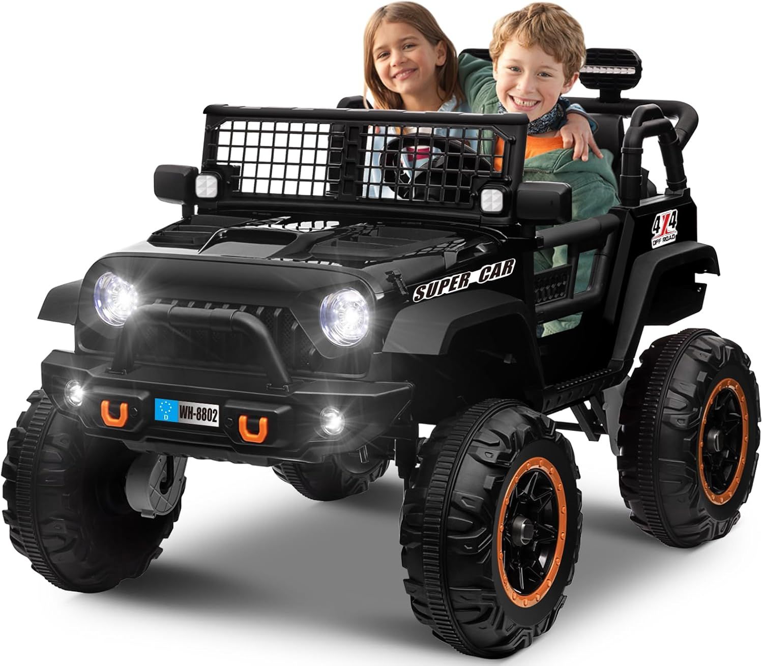 24V Black 2-Seater Electric SUV Ride-On Car with Remote Control