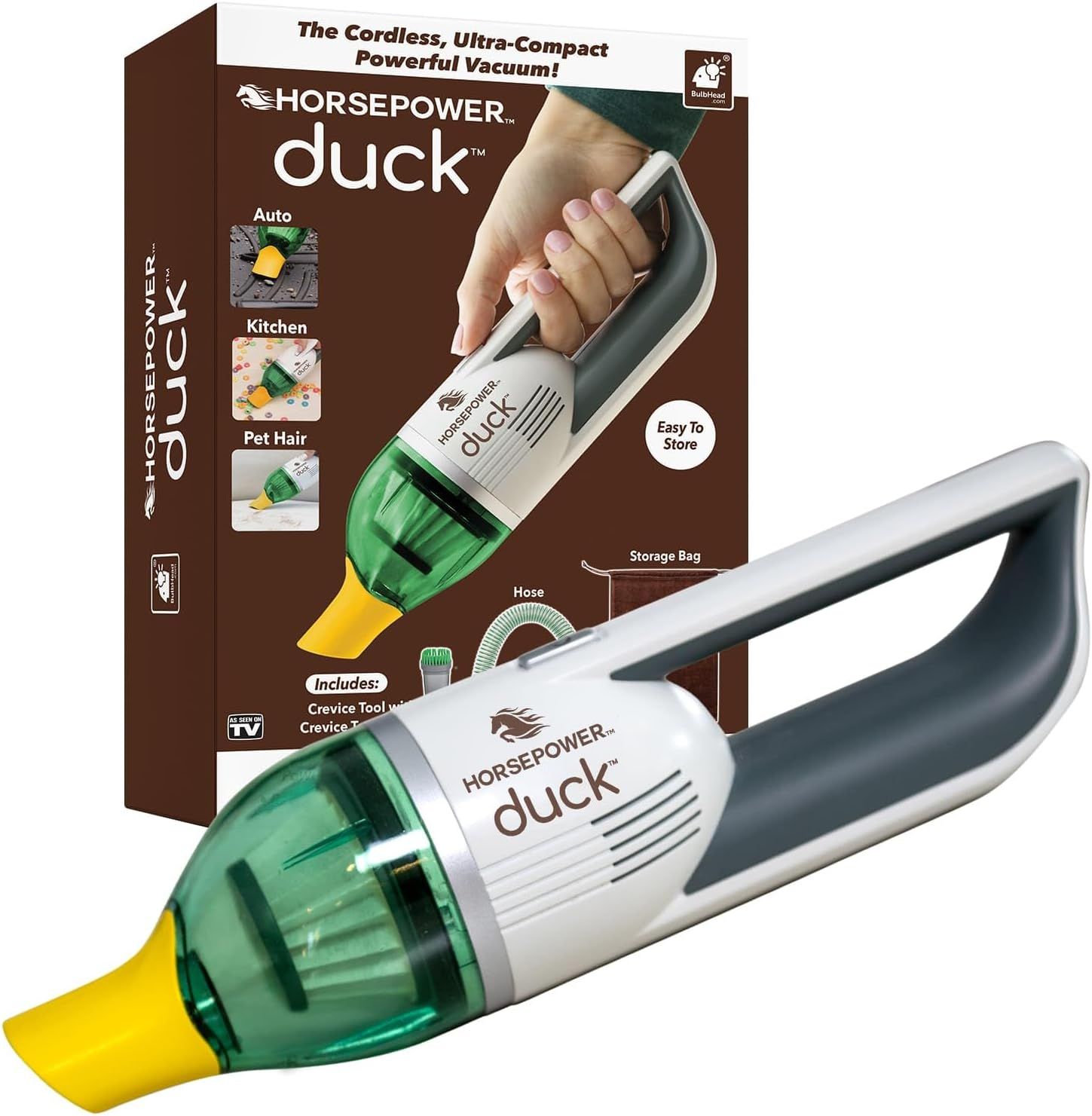 Horsepower Duck Cordless Compact Handheld Vacuum for Pets and Car