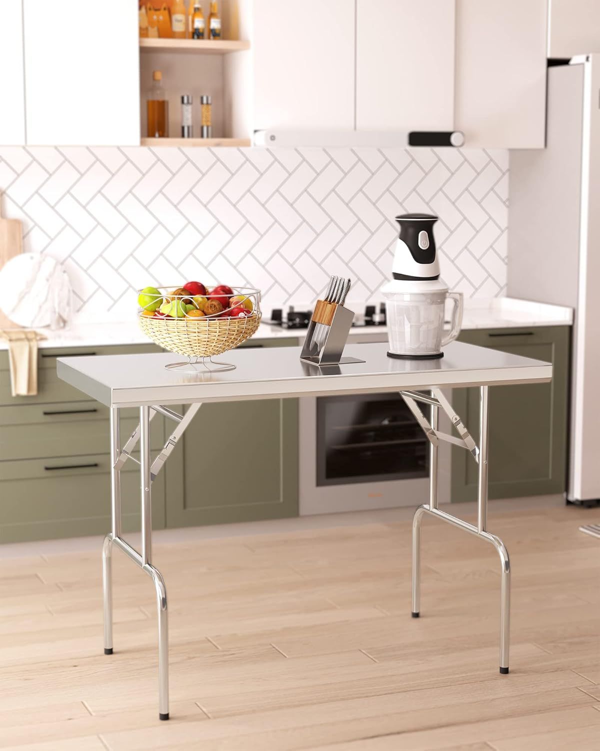 Garvee 24 x 48 Inch Stainless Steel Folding Table