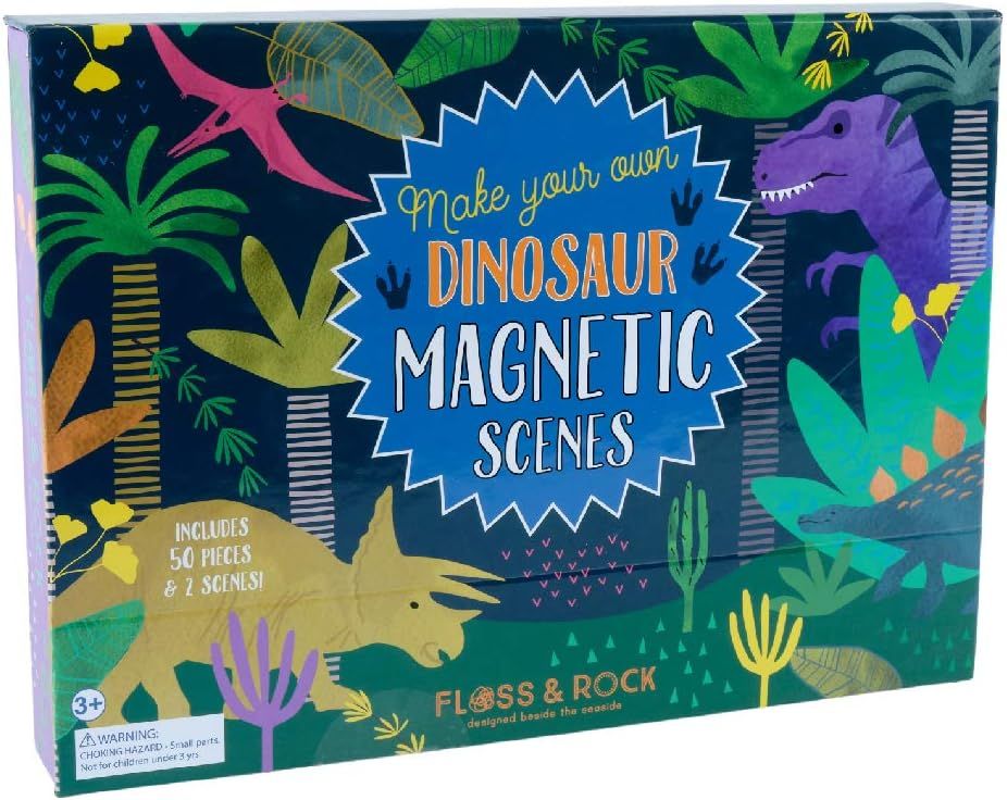 Dinosaur Magnetic Play Set with 50 Pieces and 2 Scenes