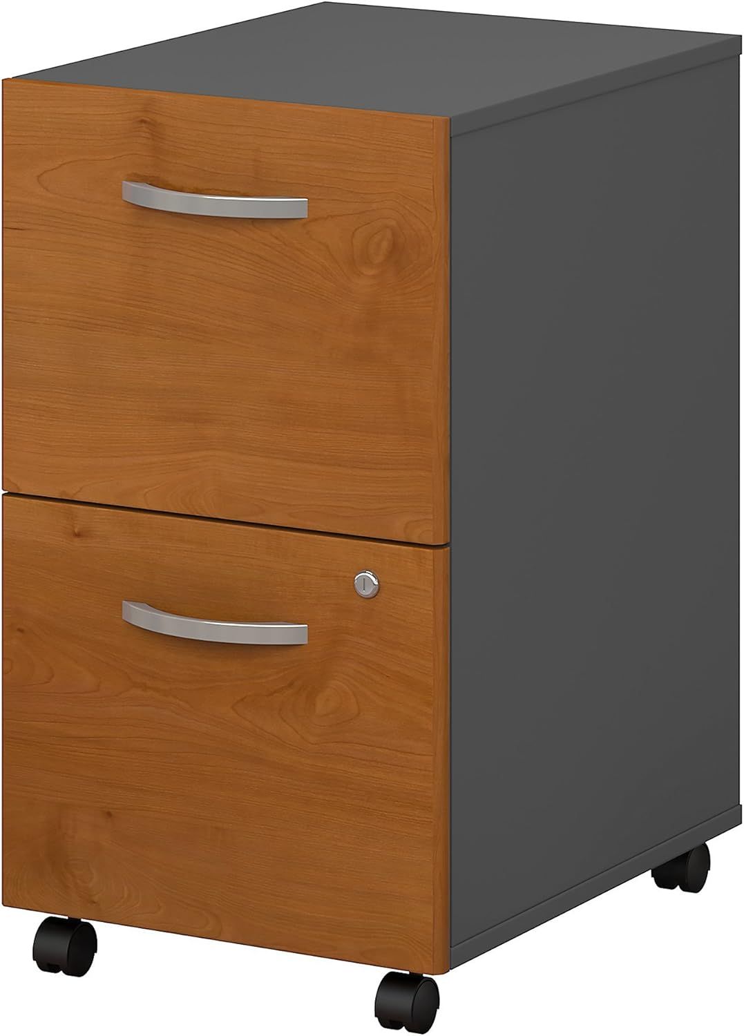 Natural Cherry 2-Drawer Lockable Mobile Filing Cabinet