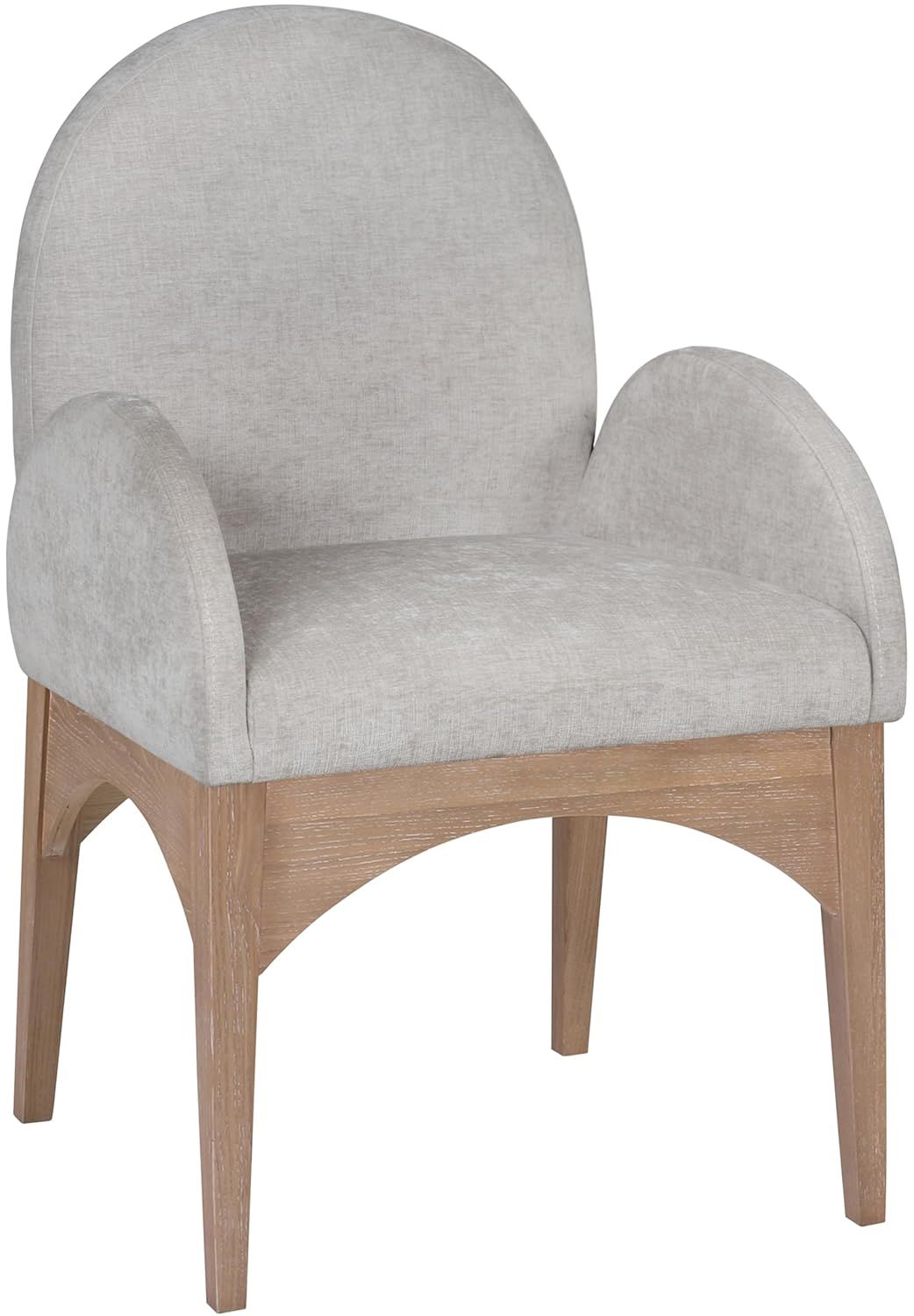 Gray Chenille Fabric Arm Chair with Solid Ash Wood Frame