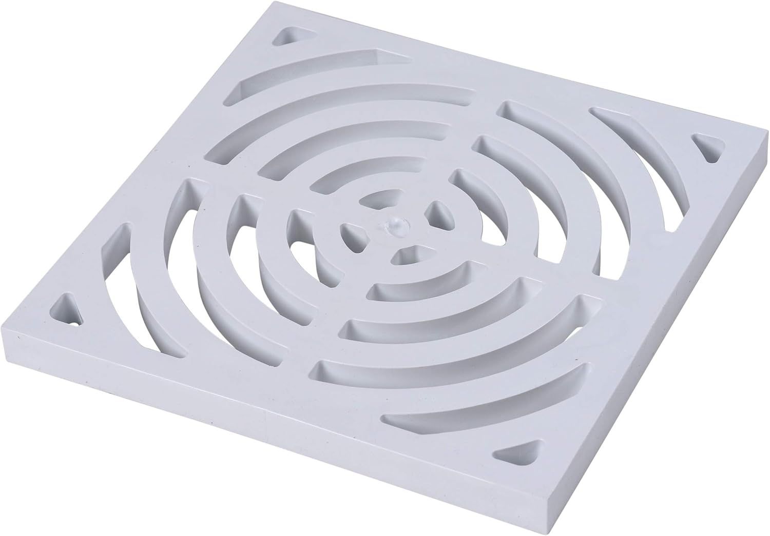 White PVC Square Floor Drain Grate 9.25"