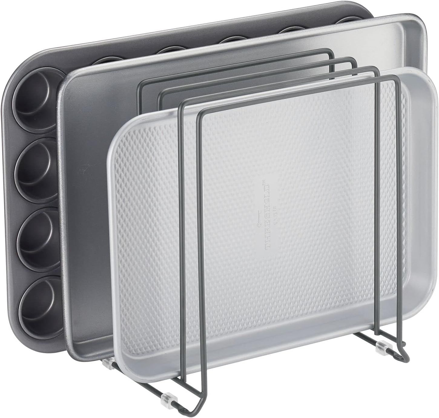 Black Steel 5-Slot Kitchen Dish and Pan Rack