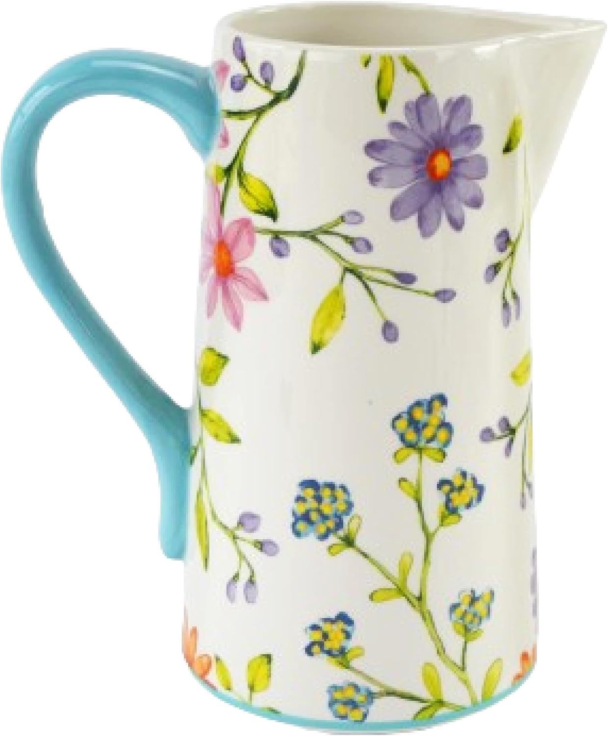 Charlotte Watercolor Floral Stoneware Pitcher