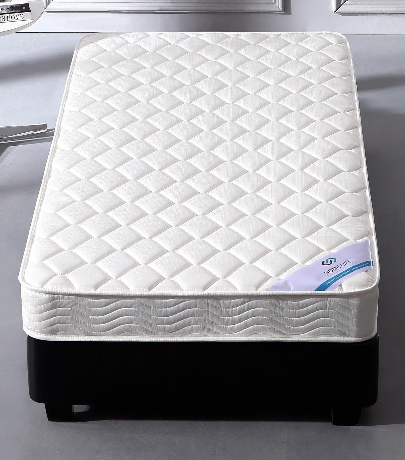 Twin White Innerspring Mattress with Memory Foam