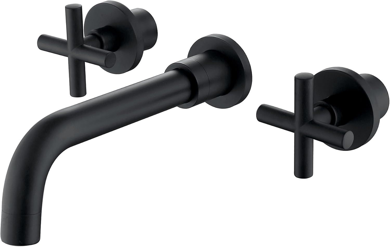 Matte Black Wall Mount Double Handle Bathroom Faucet