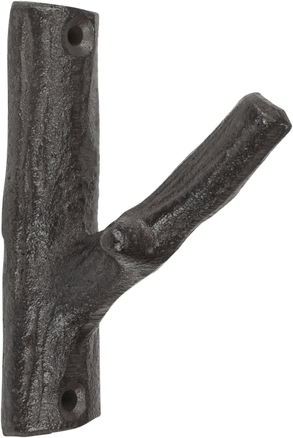 Rustic Brown Cast Iron Branch Wall Hook