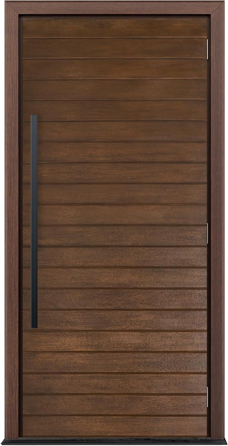 Fortis Brown Fiberglass Horizontal Plank Entry Door