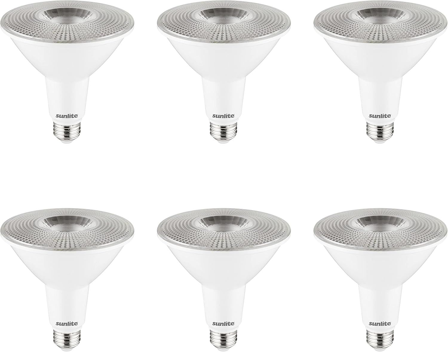 White Dimmable LED PAR38 Flood Light Bulbs, 6-Pack