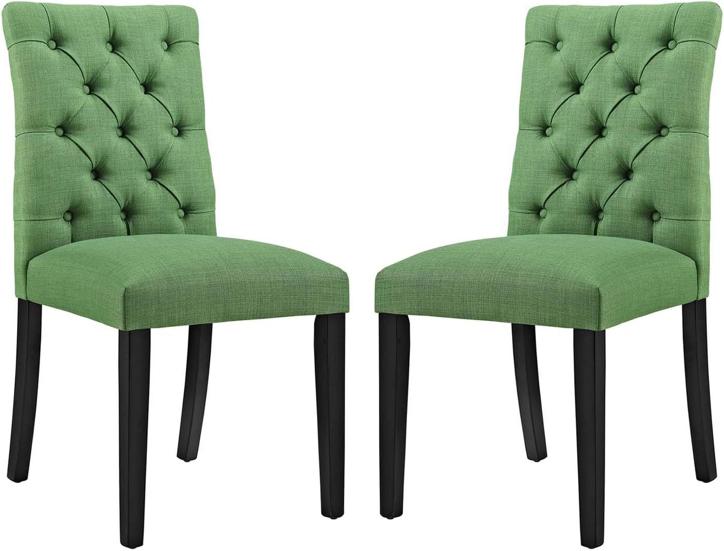 Kelly Green Tufted Upholstered Parsons Side Chair