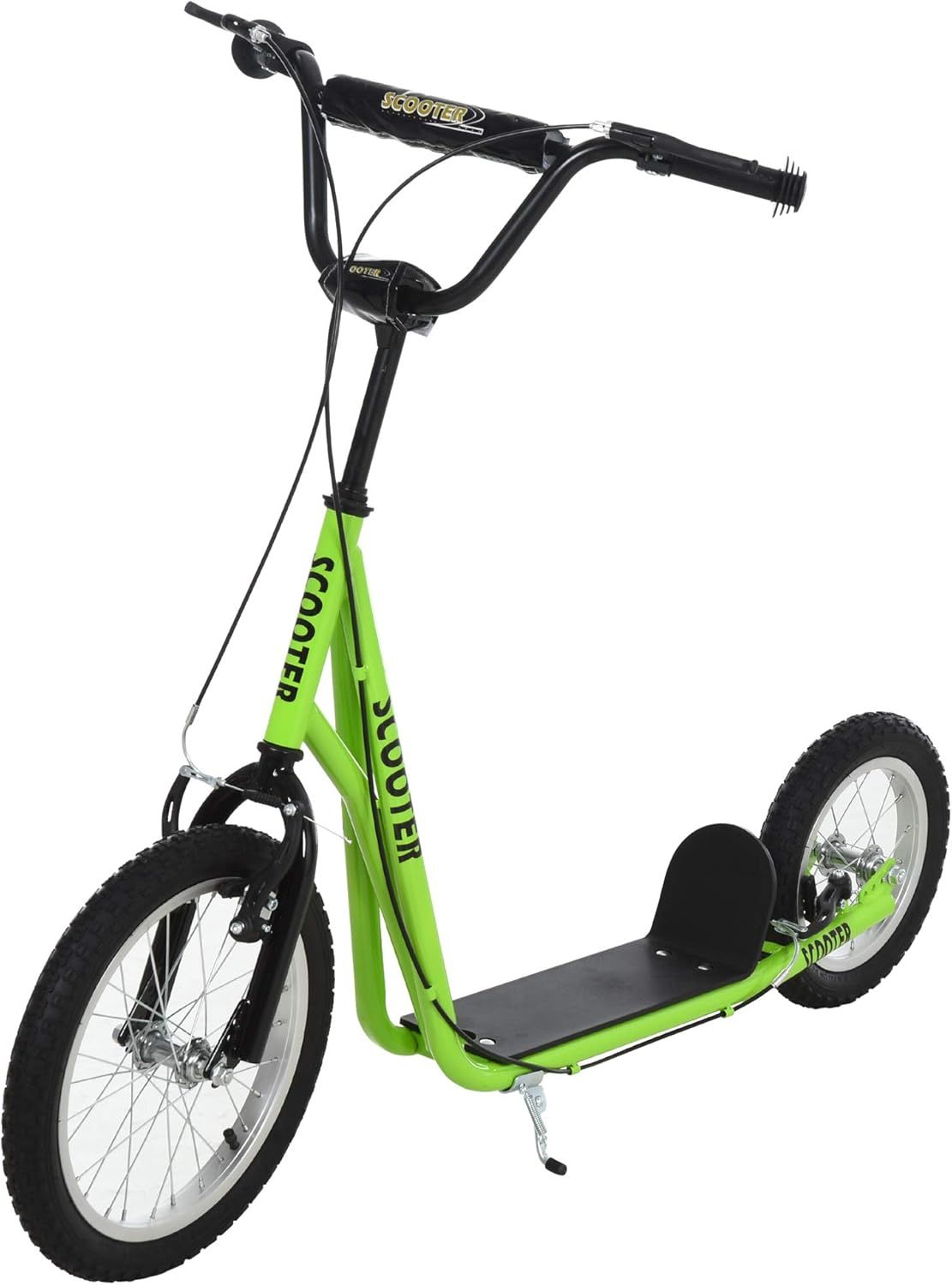 Green Adjustable Steel Frame Youth Kick Scooter