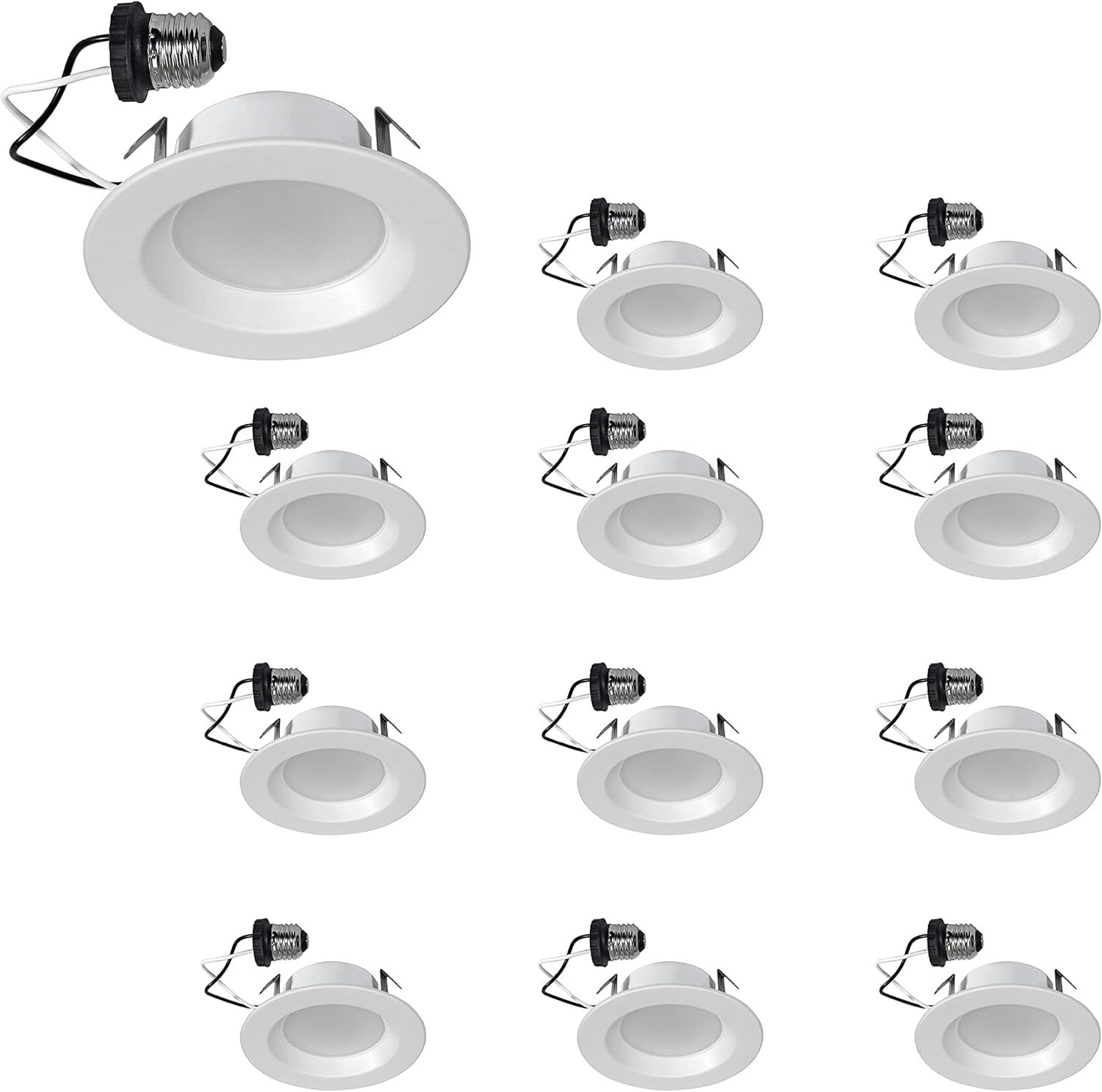 White 4-Inch LED Recessed Downlight Retrofit Kit, 12-Pack