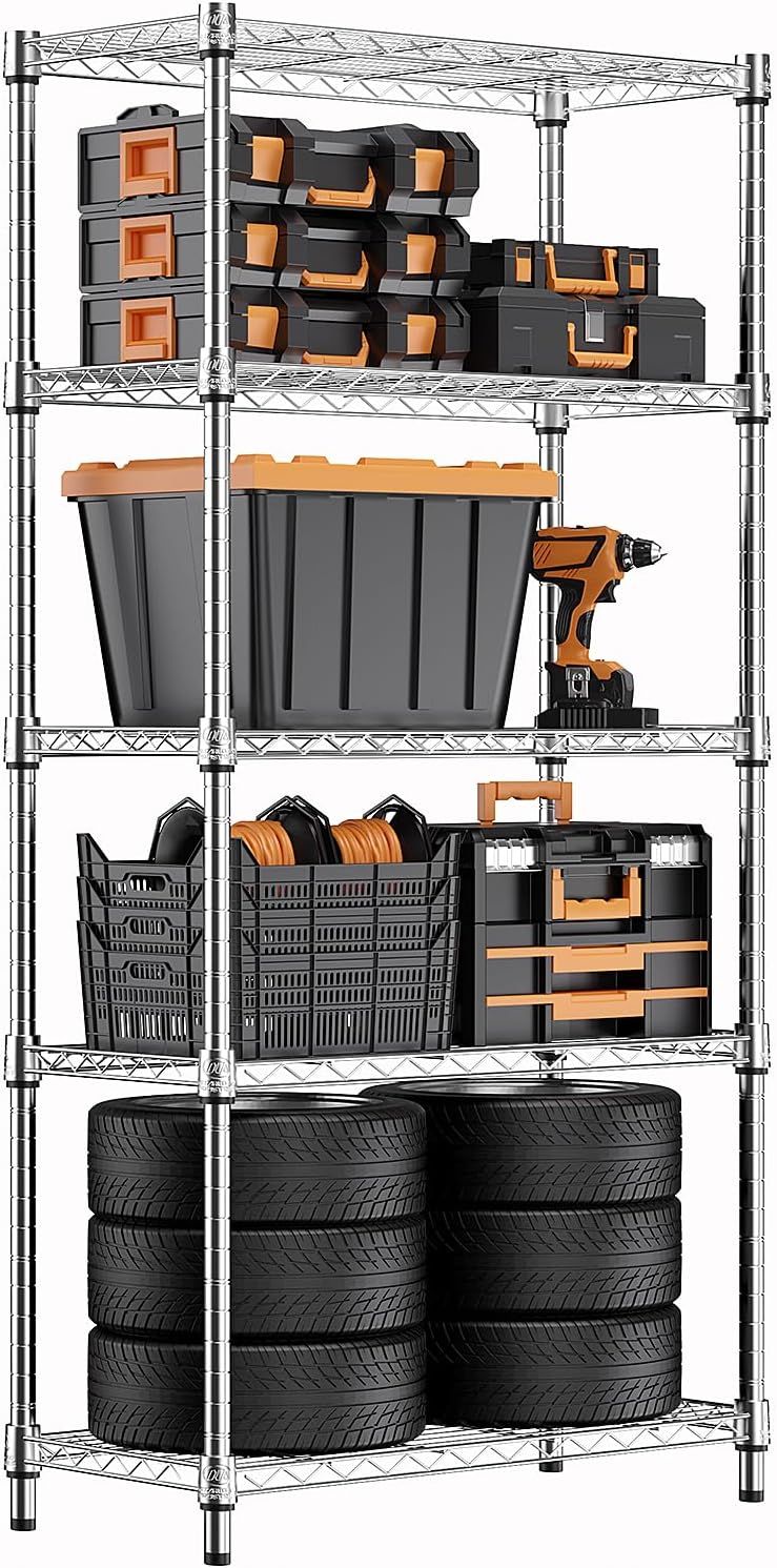 Heavy Duty Steel 4-Shelf Adjustable Storage Rack