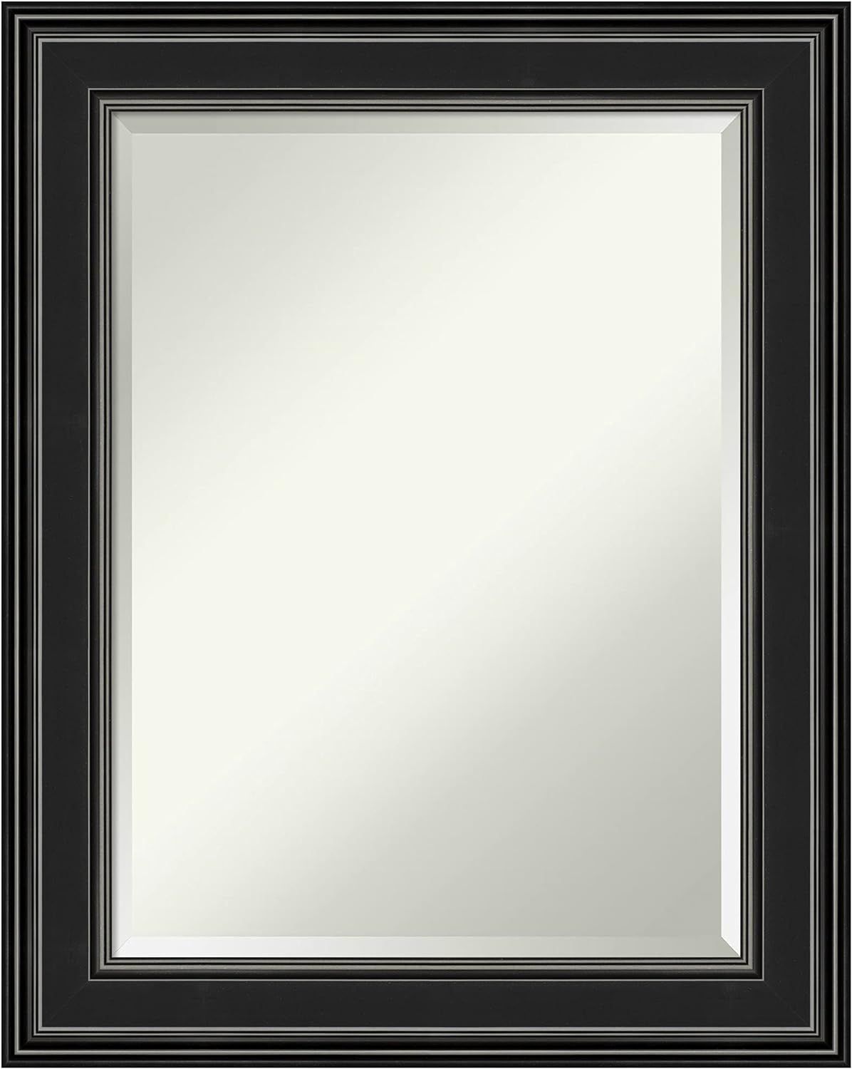 Ridge Black Silver-Edged 29.75" x 23.75" Rectangular Polystyrene Framed Wall Mirror