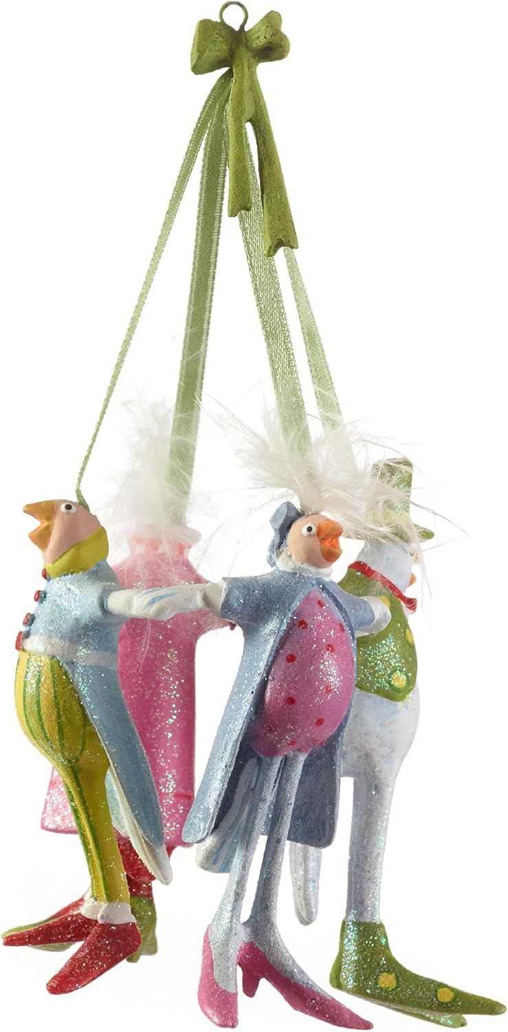 Handmade 4 Calling Birds Resin Christmas Ornament