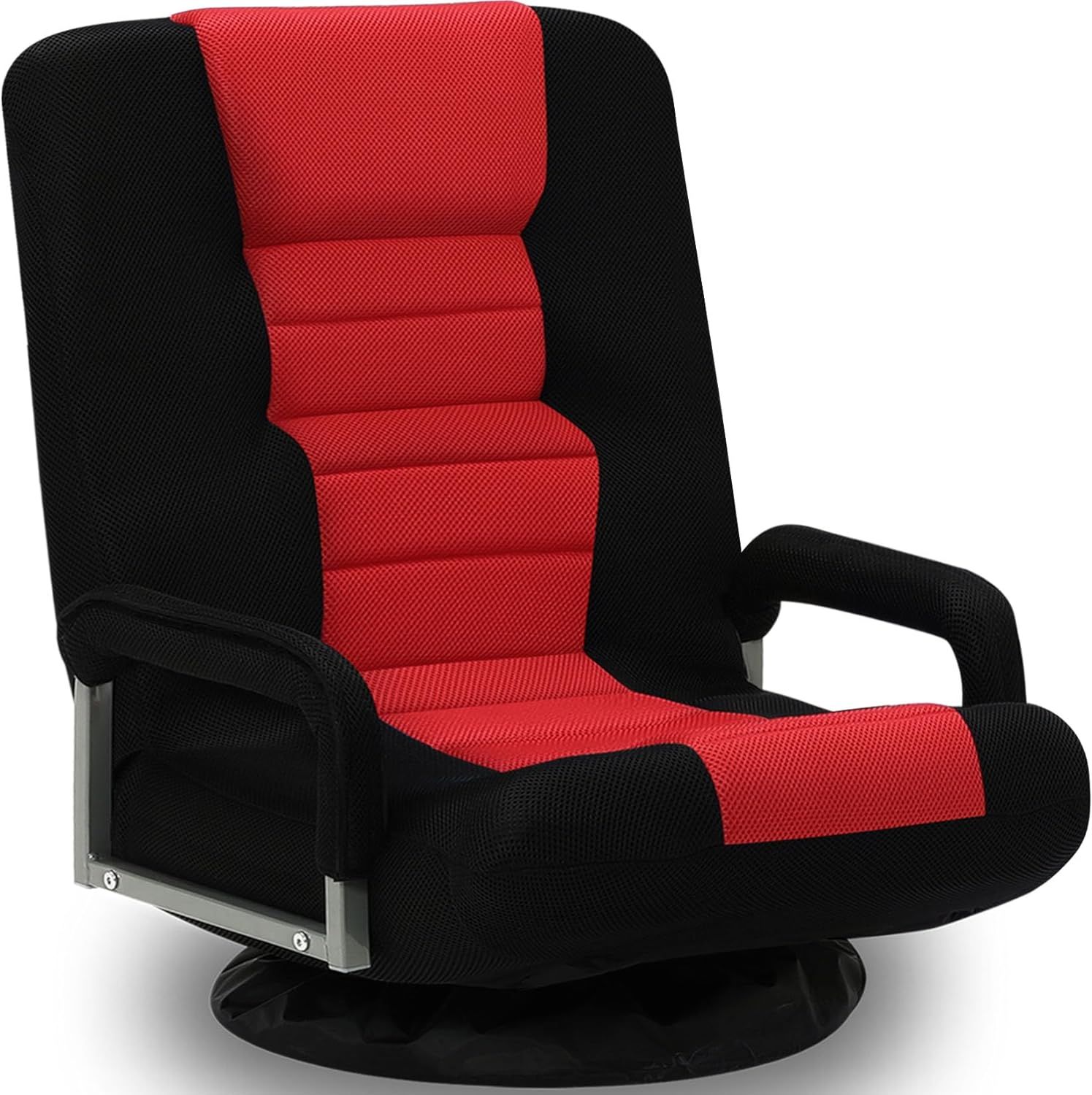 Red and Black Adjustable Swivel Gaming Chair with Armrests