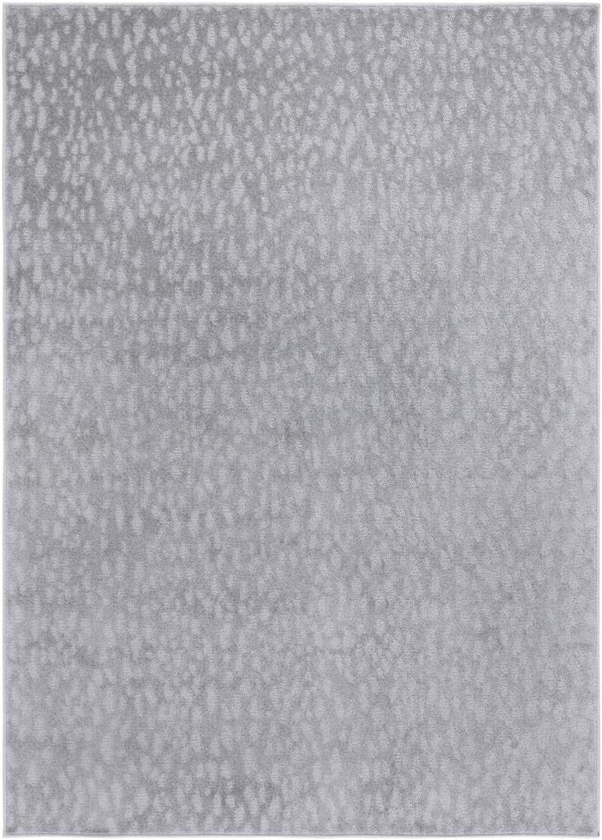 SAFAVIEH Pattern and Solid Collection Area Rug - 8' x 10', Grey, Modern Design, Non-Shedding & Easy Care, Ideal for High Traffic Areas in Living Room, Bedroom (PNS408F)