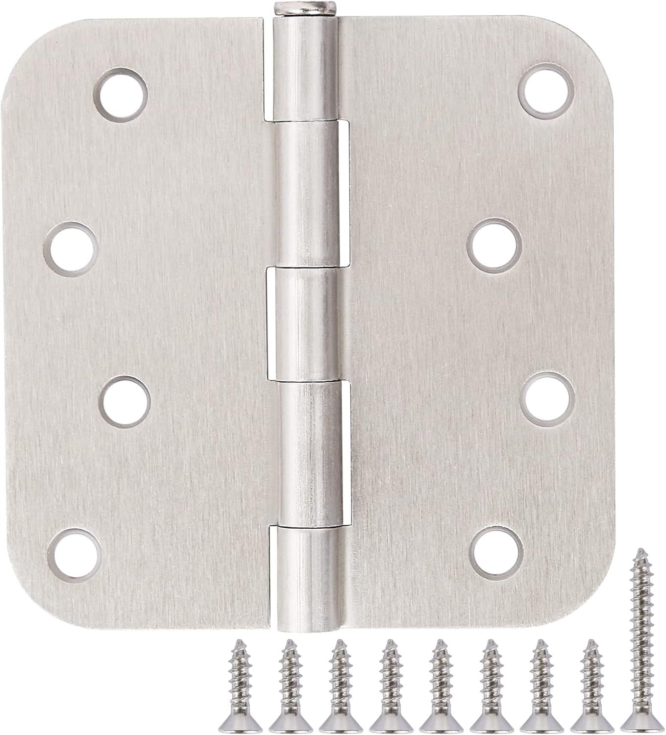 18-Pack Satin Nickel 4" x 4" Rounded Door Hinges