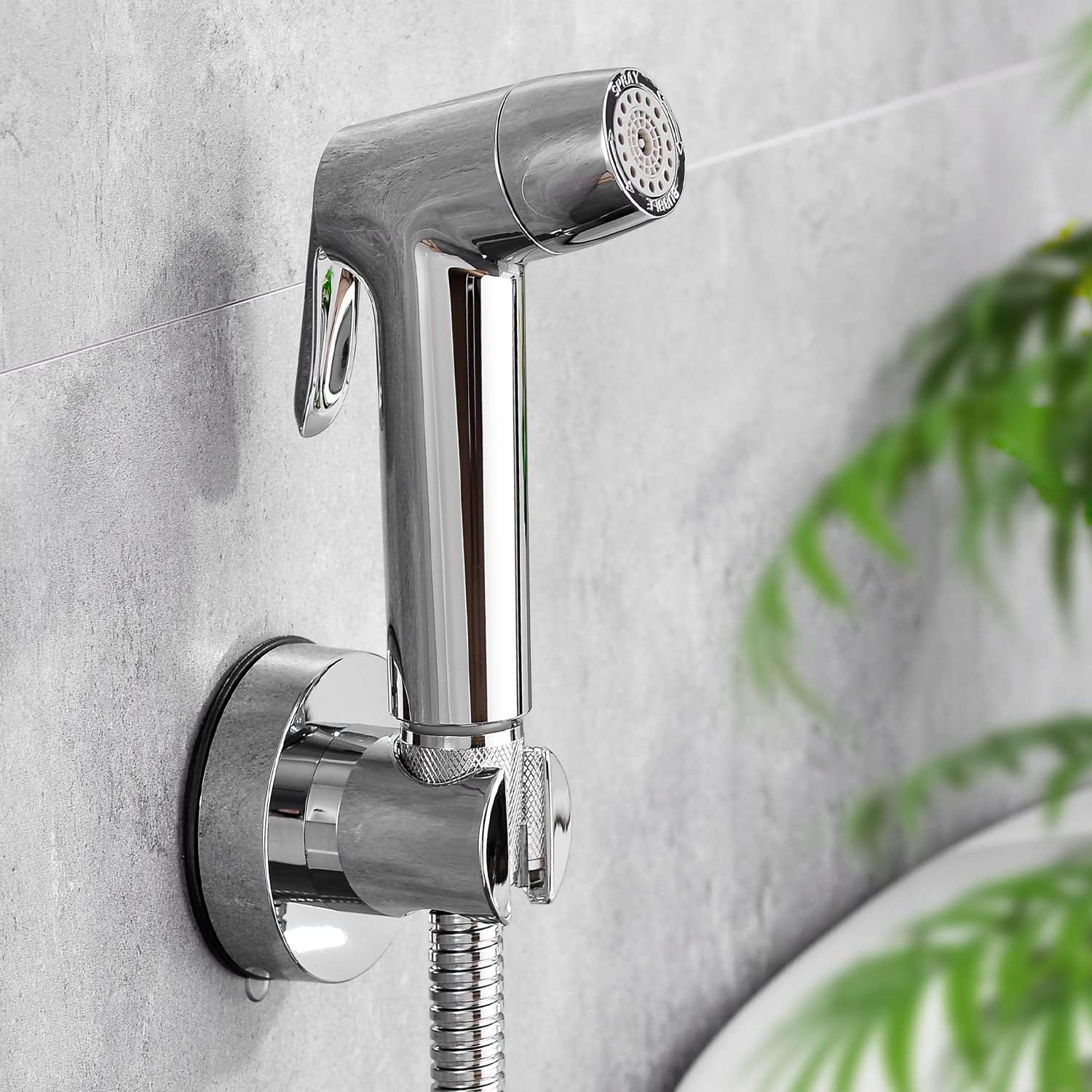 Chrome Handheld Bidet Sprayer with Adjustable Water Pressure