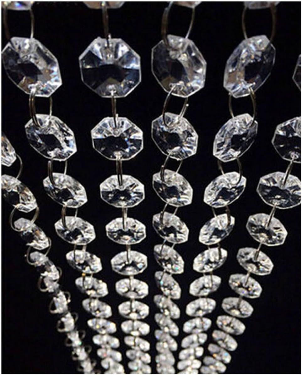 98.4ft Clear Acrylic Crystal Garland with Silver Jump Rings