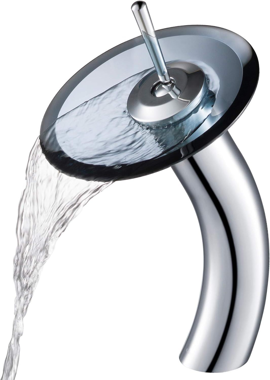 Chrome Glass Waterfall Vessel Bathroom Faucet