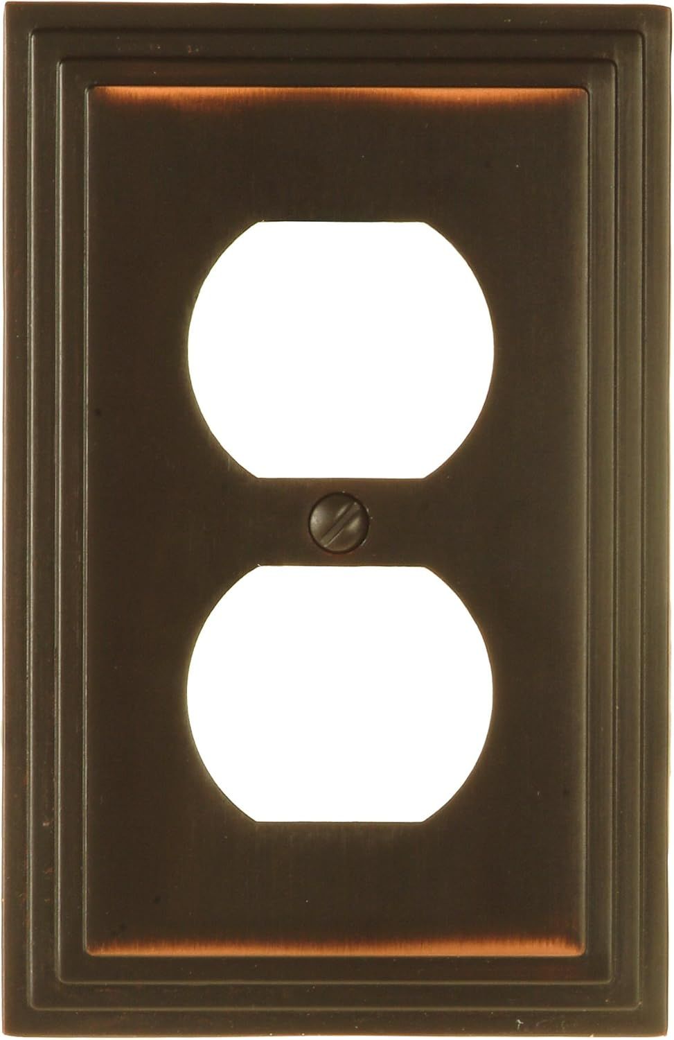 Aged Bronze Cast Metal Single Duplex Wallplate