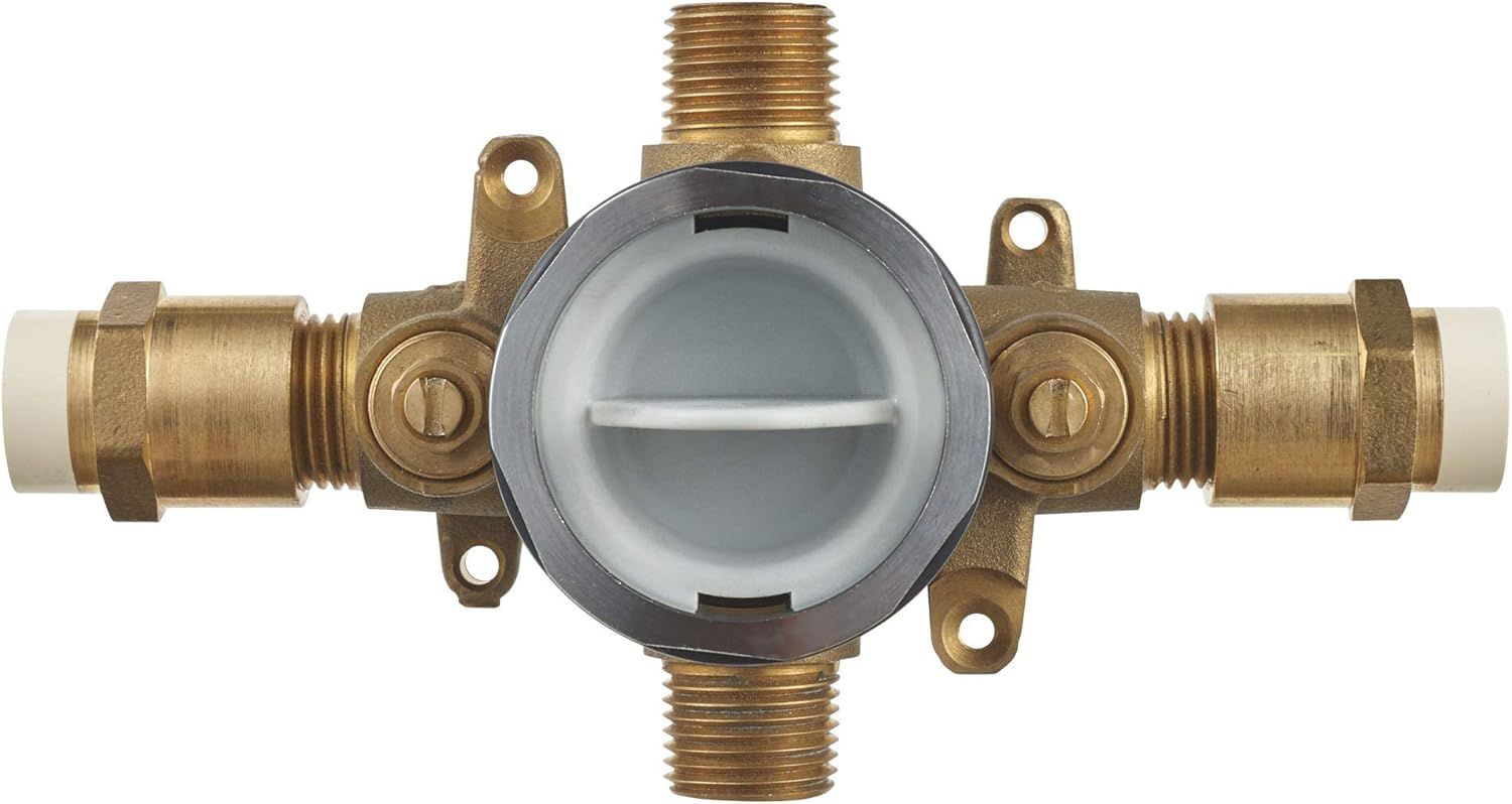 Compact Brass and Stainless Steel Shower Rough-In Valve