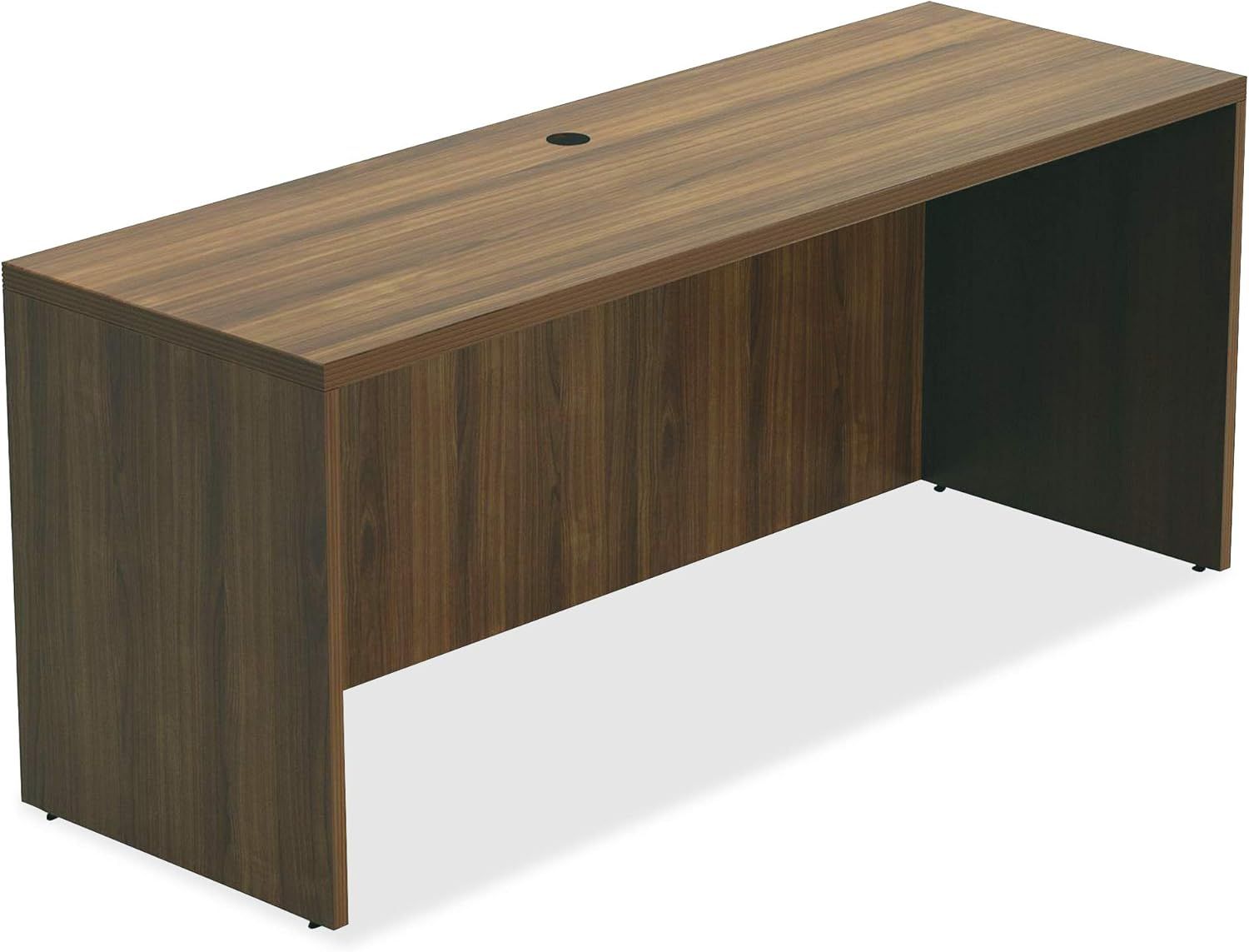 Contemporary Walnut Laminate 62'' Office Credenza with Filing Cabinet