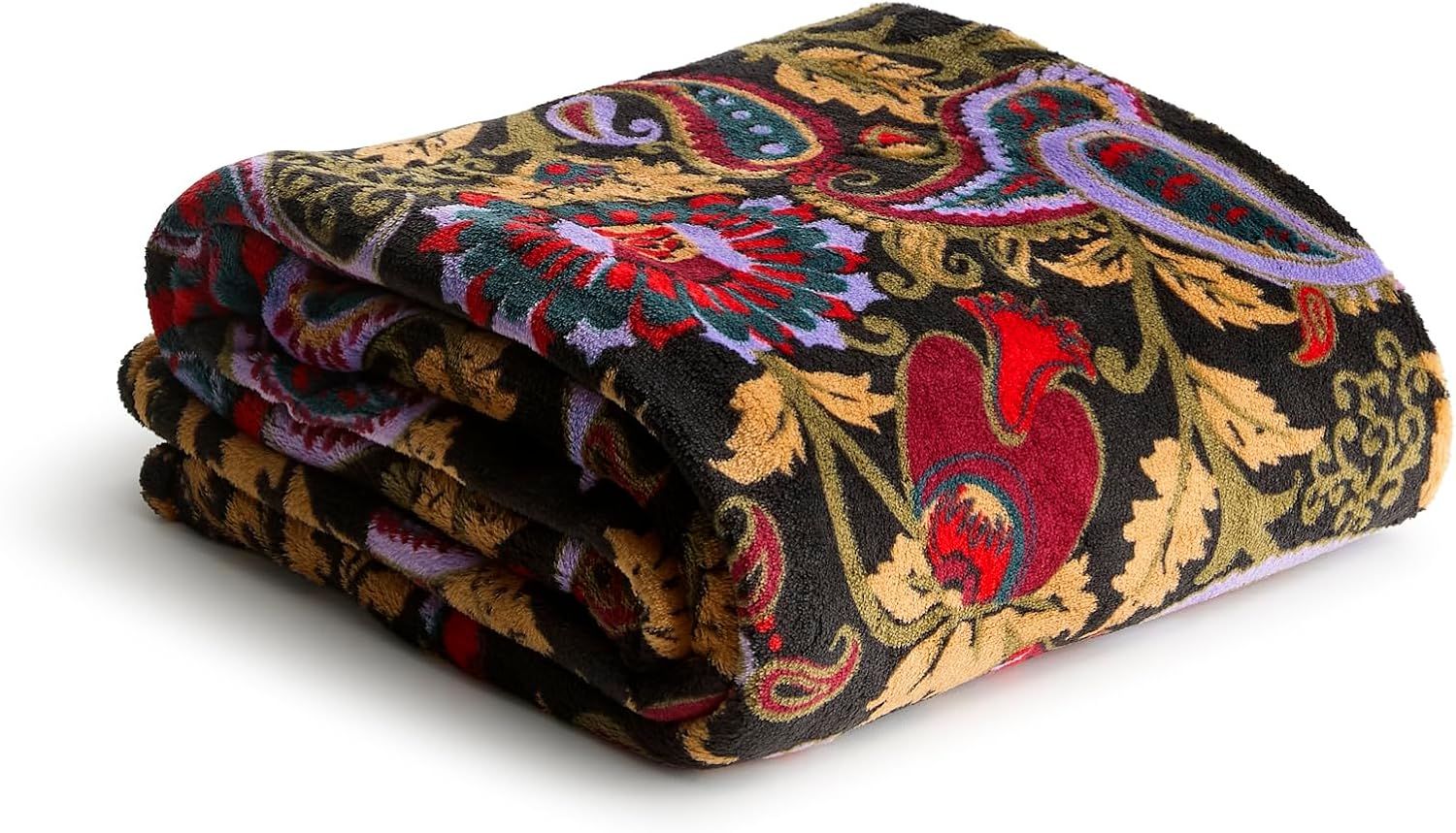 Midnight Garden Paisley Fleece Plush Throw Blanket