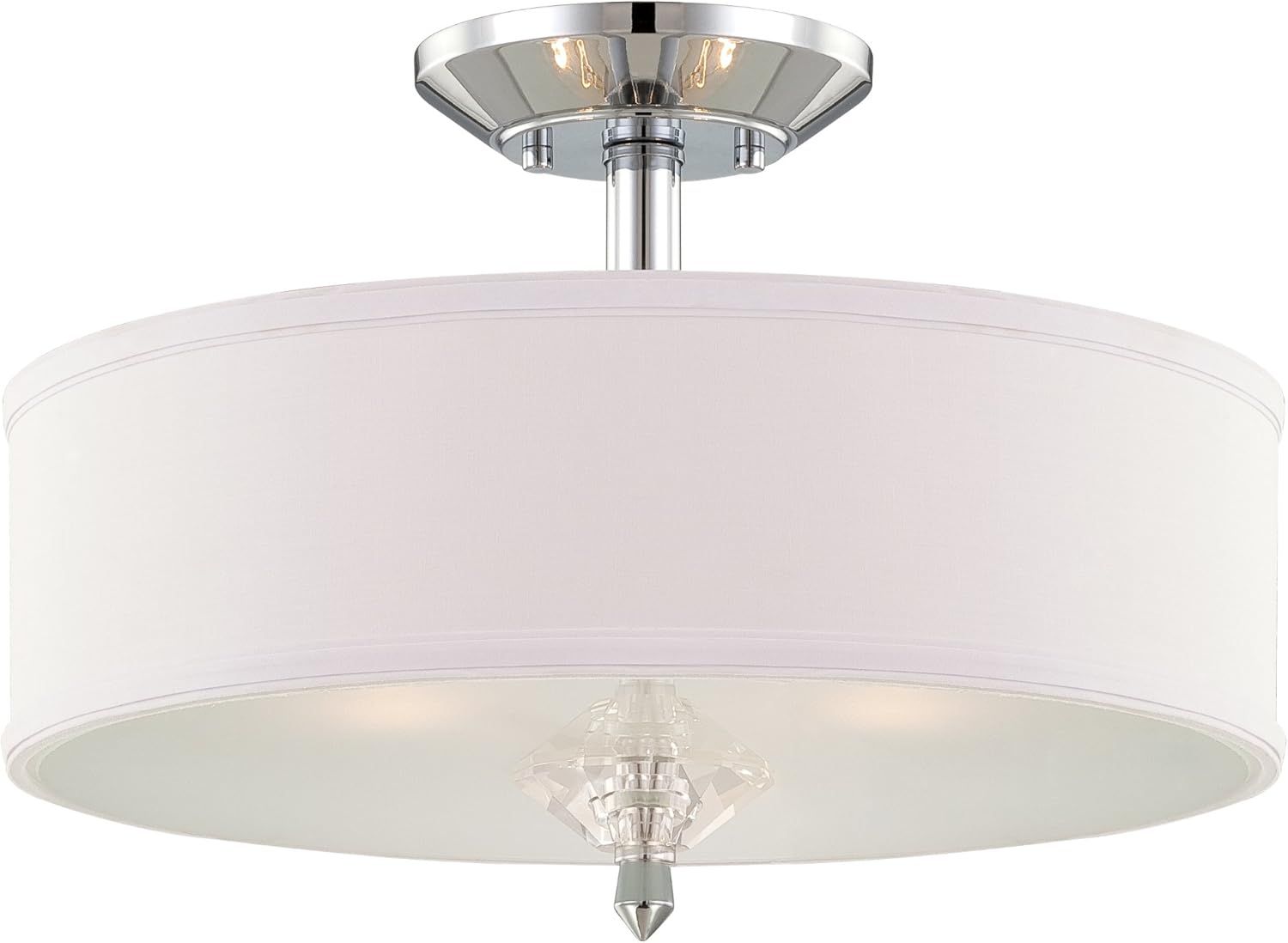 Palatial Chrome 15.75" Semi Flush Mount with Elongated Candles