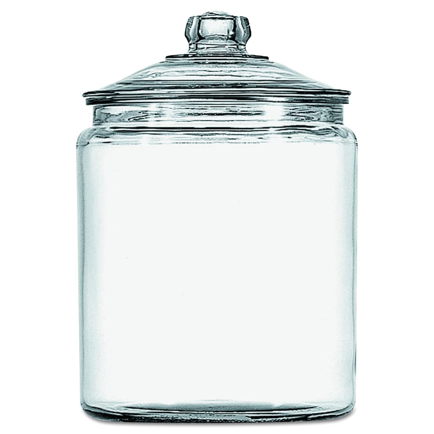 Clear Glass 1 Gallon Cylindrical Storage Jar with Lid