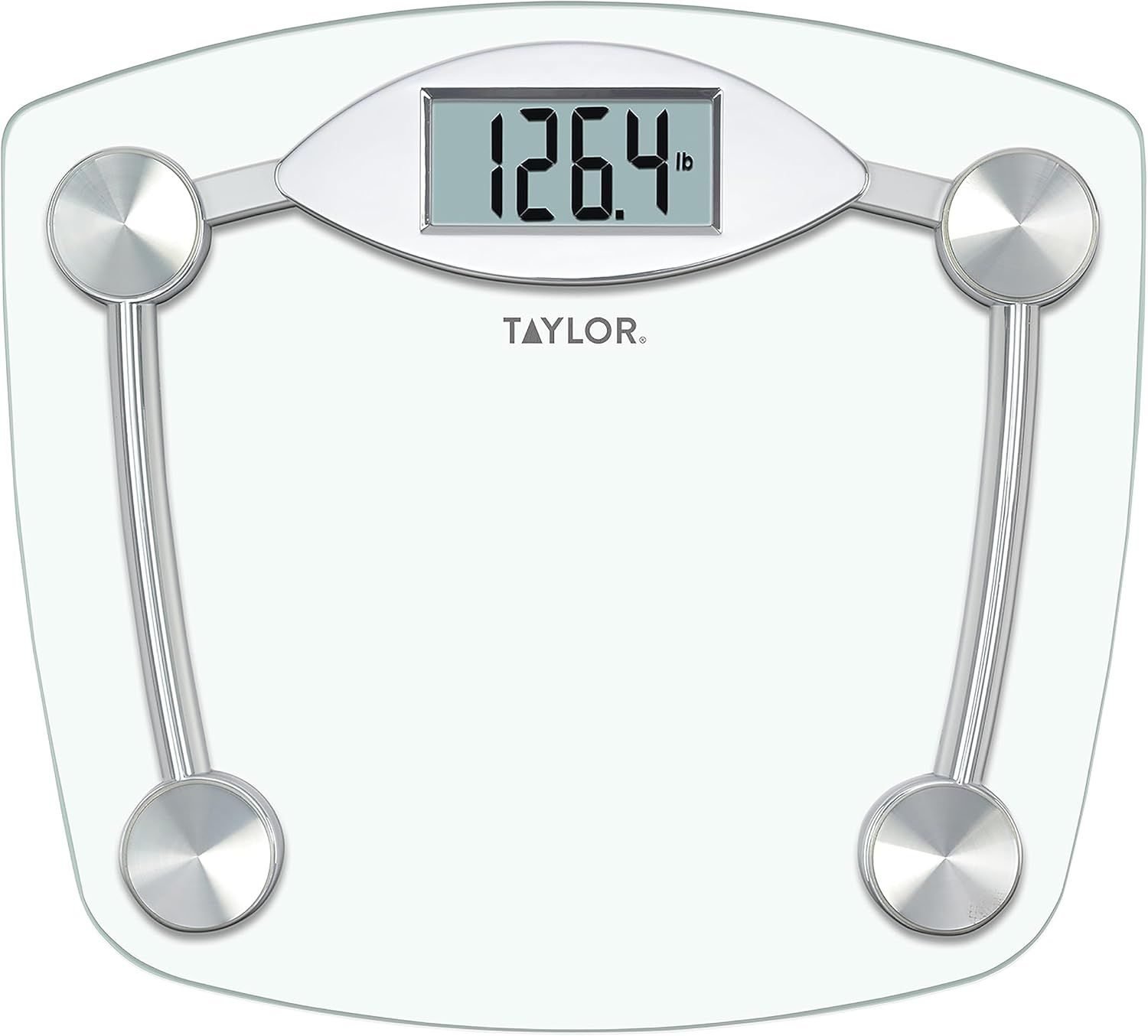 Taylor 400 lb Clear Glass and Chrome Digital Bathroom Scale