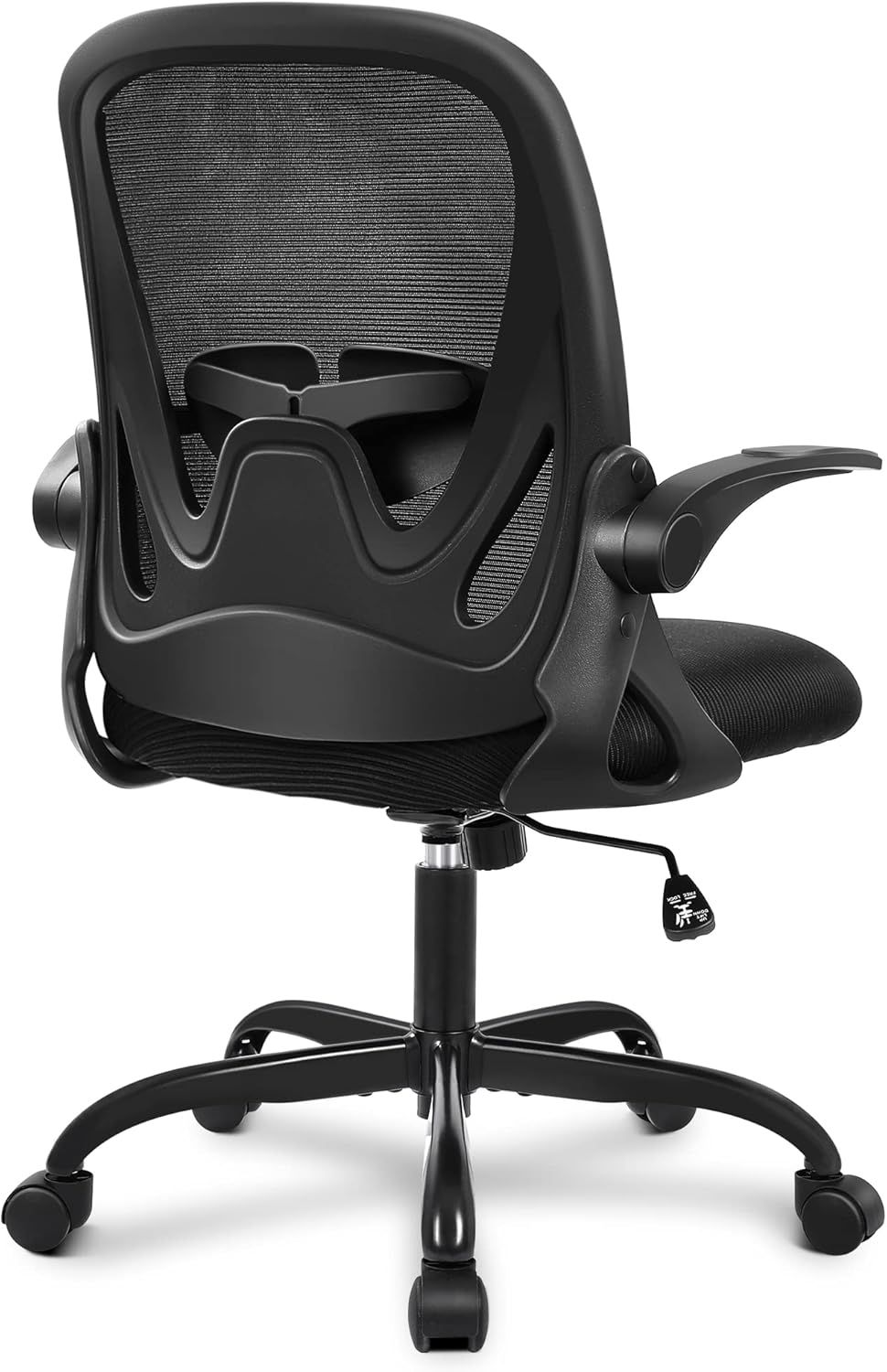 Black Mesh Ergonomic Office Chair with Adjustable Arms and Lumbar Support