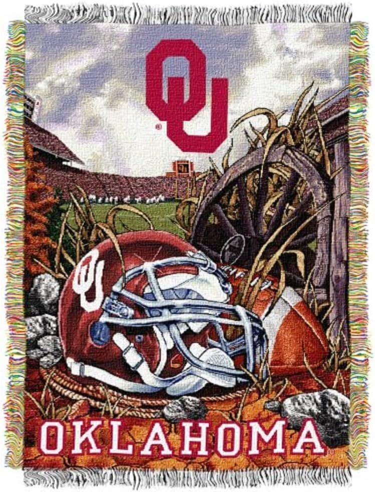 Oklahoma Sooners Woven Tapestry Throw Blanket with Fringes