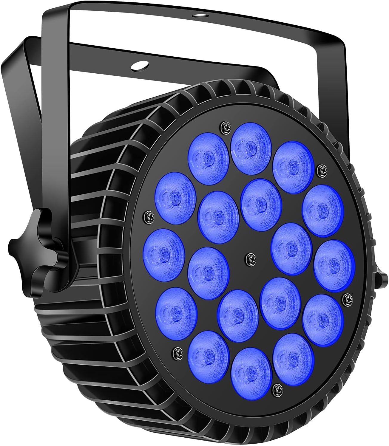 Black Round LED Stage Light with Aluminum Finish