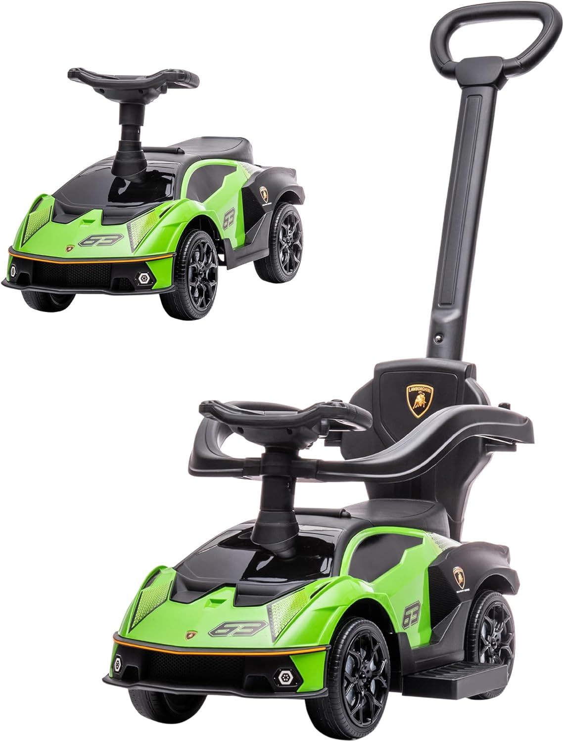 Green Polypropylene Lamborghini Toddler Push Car with Storage