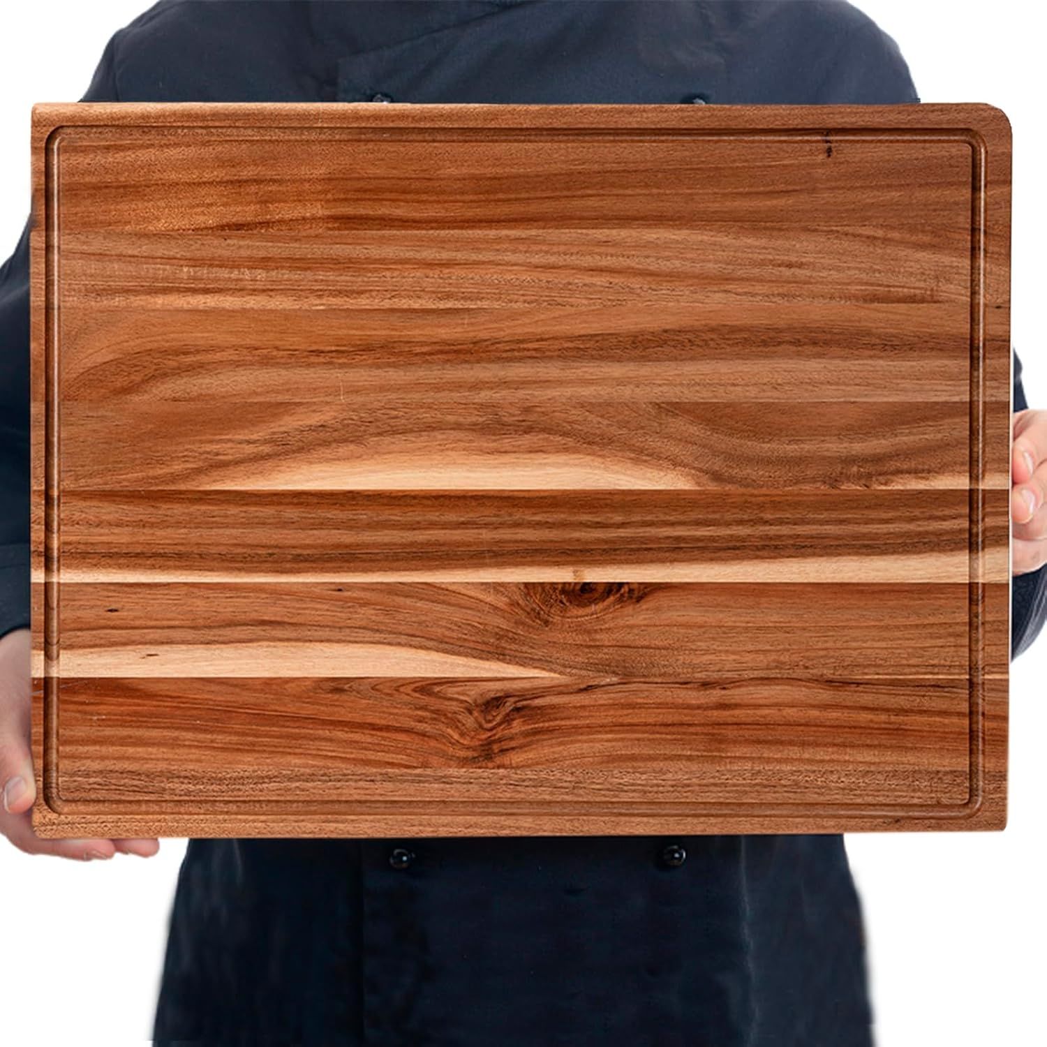 Extra Large Acacia Wood Cutting Board with Juice Groove