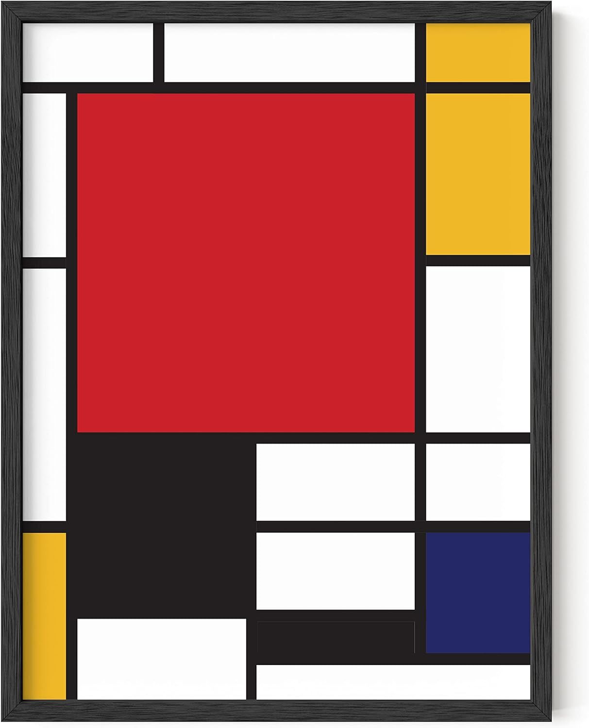 Geometric Abstract Red Yellow Blue Canvas Print, 12" x 16"