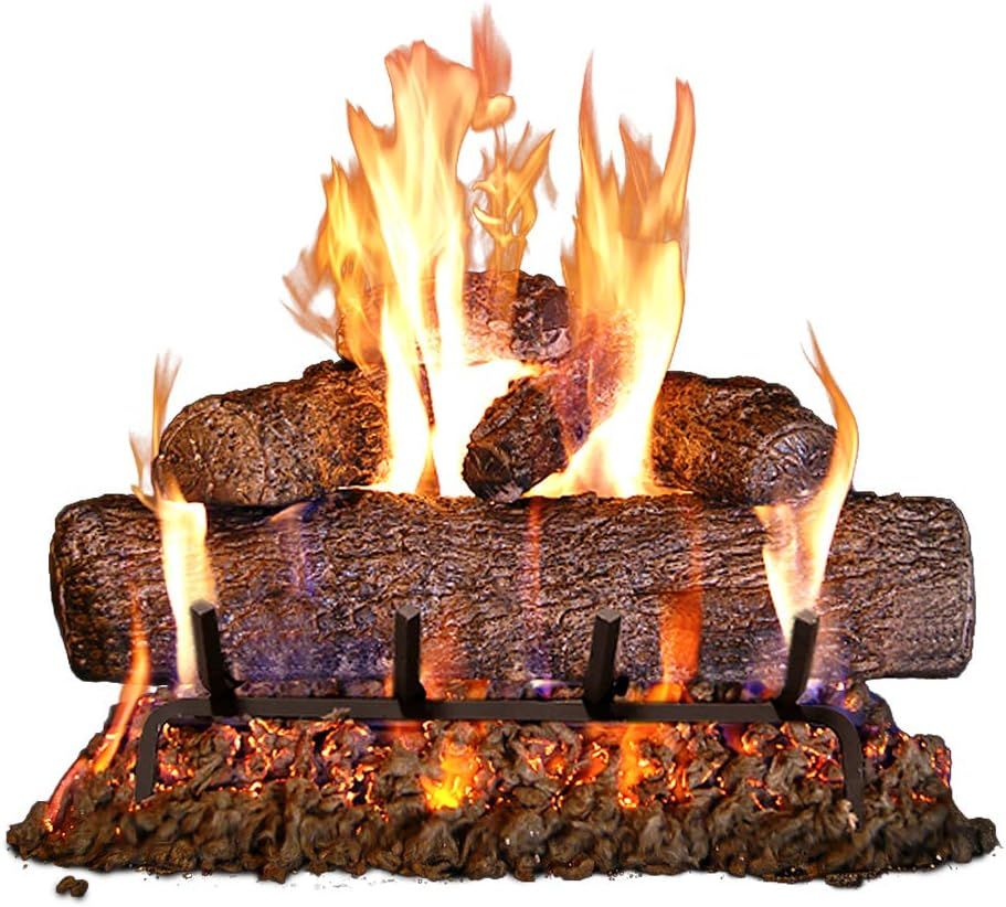 18-inch Painted Ceramic Gas Log Set with Vented Burner